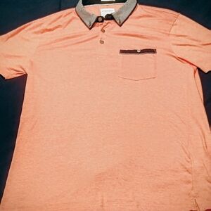 Denim & Flower Coral Polo with Patterned Collar